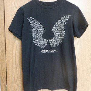 Supernatural Join the Hunt Angel Wings Castiel Quotes Lines Black Size S